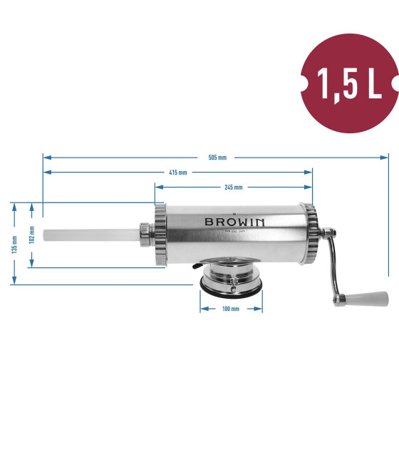1,5 kg horizontální plnička se silikonovým pístem BROWIN