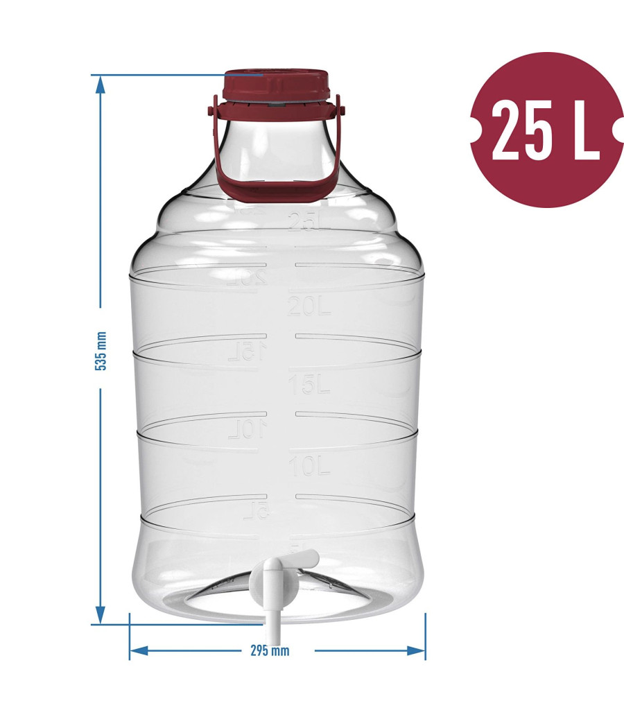 25 l demižón s rukojetí a kohoutkem
