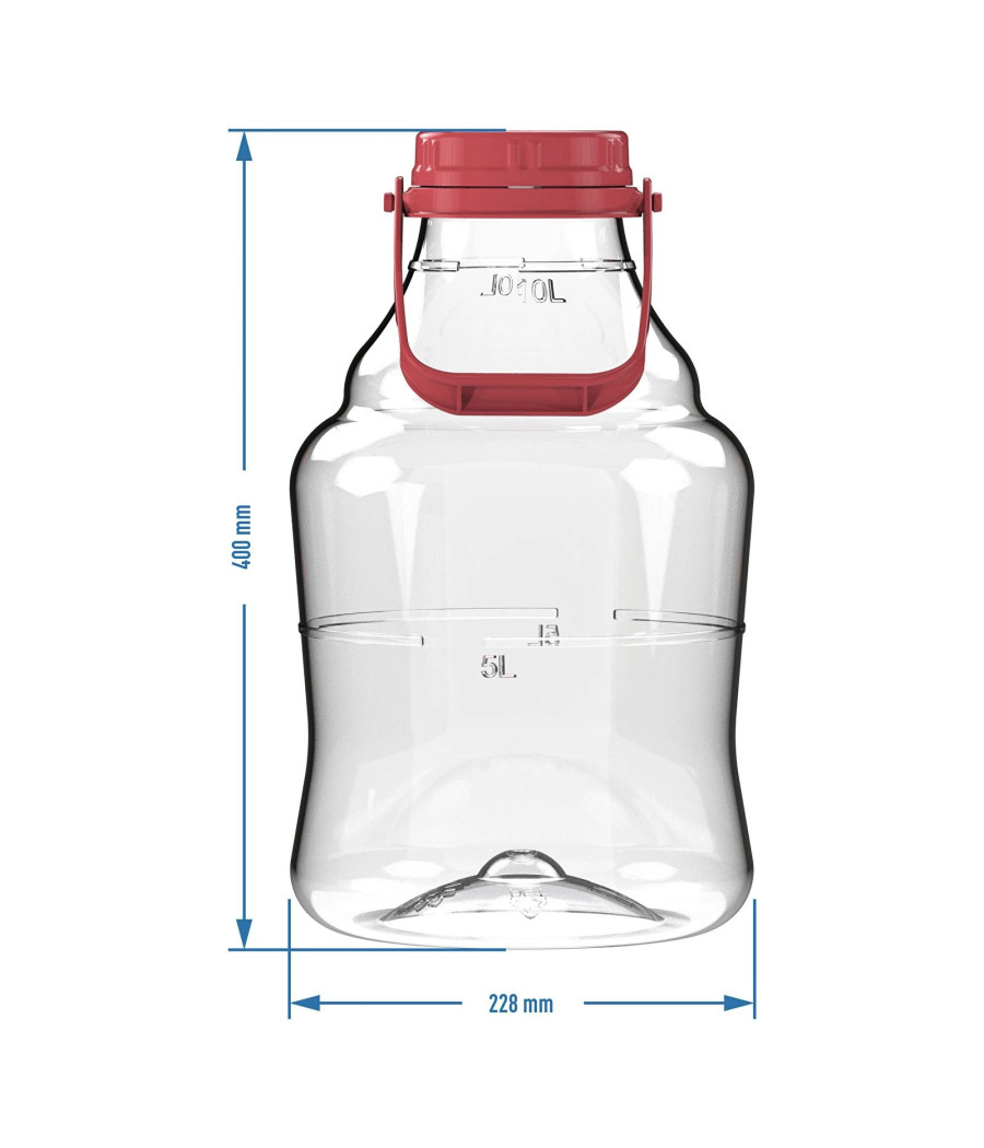 10 l demižón s rukojetí
