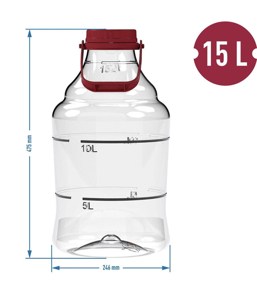 15 l demižón s rukojetí