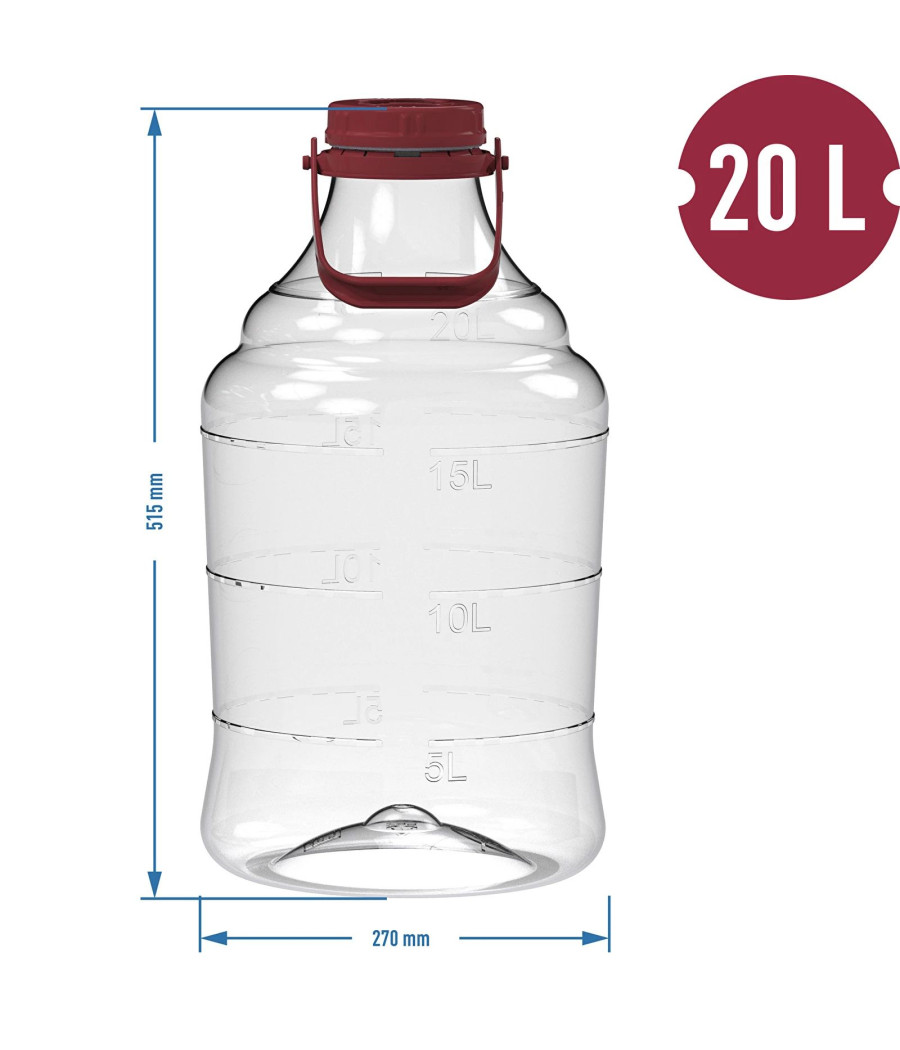 20 l demižón s rukojetí