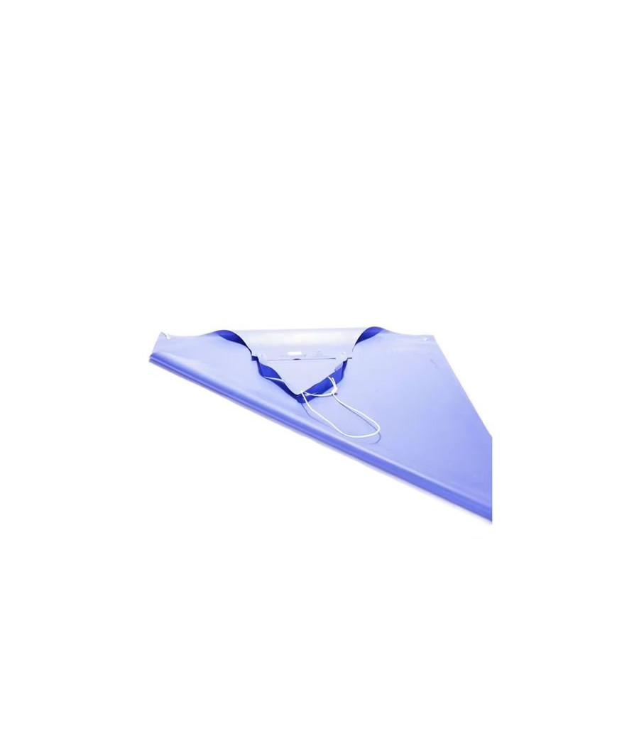 Gumová zástěra SUPERTEX s háčkem, modrá, 125 cm