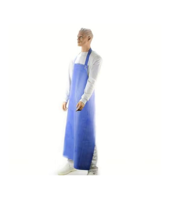 Gumová zástěra SUPERTEX s háčkem, modrá, 125 cm