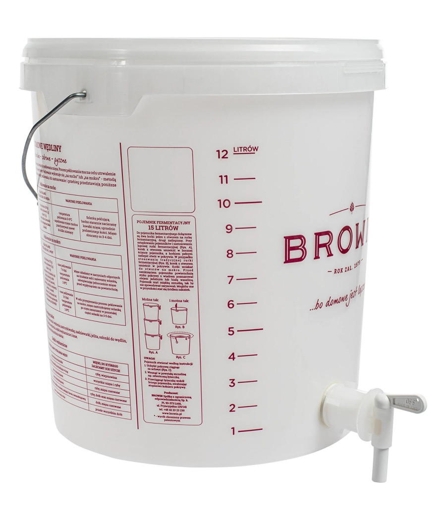 15 l fermentační nádoba s víkem a kohoutkem Browin